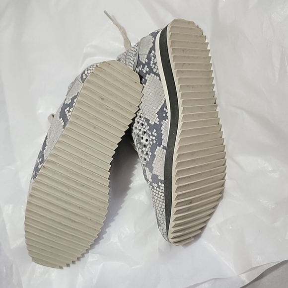 Pedro Garcia Omega Python Sneakers Lace Up Platform Lug Sole Perforated Chalk - Picture 8 of 11